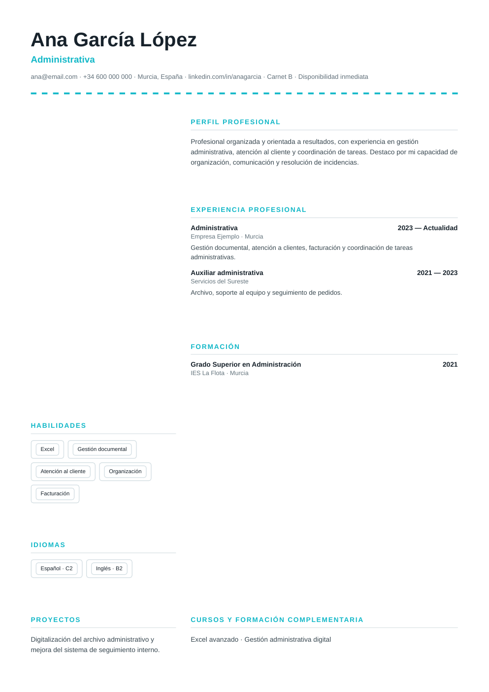 Vista previa del ejemplo de CV UX / UI
